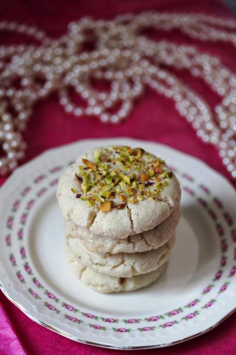 Pistachio Rosewater Sugar Cookies {Vegan}