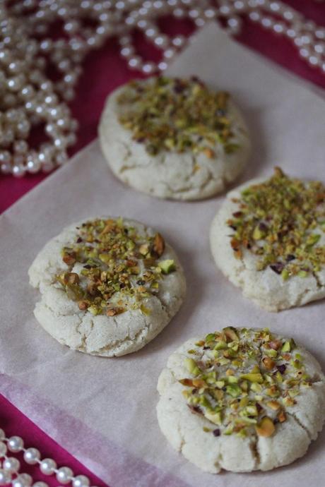 Pistachio Rosewater Sugar Cookies {Vegan}