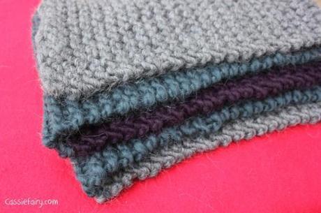 ombre color block scarf knitting project-11