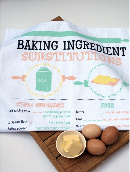 WIn a Baking Substitutions Tea Towel