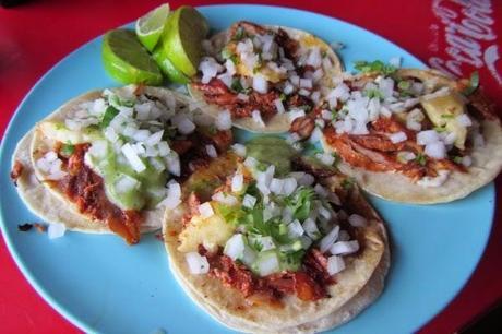 Tacos al Pastor in Tulum, Mexico.  Yum.