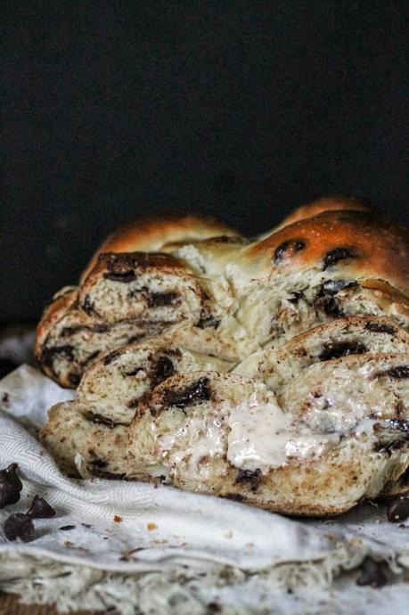 Chocolate Chip Challah This Chocolate Chip Challah is delicious, impressive, and perfect to serve with your Hannukah dinner or on Shabbat! It will disappear off the table.