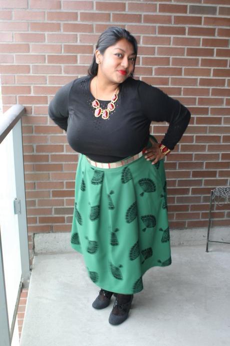 Holiday Double Feature: Red & Green fanny midi skirt