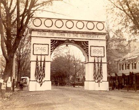 Arch near the Princeton campus, erected 1896 (Princeton University)