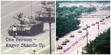 Tank Man: This is what conscious anger looks like in my mind.