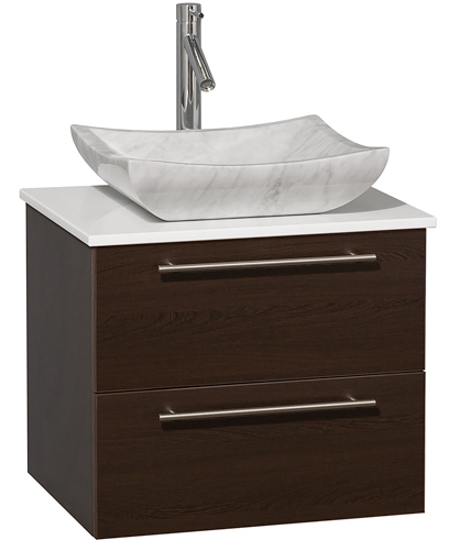 Amare Wall Mounted Vanity with Standard Depth Dimensions