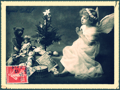French Christmas Postcard, corey amaro