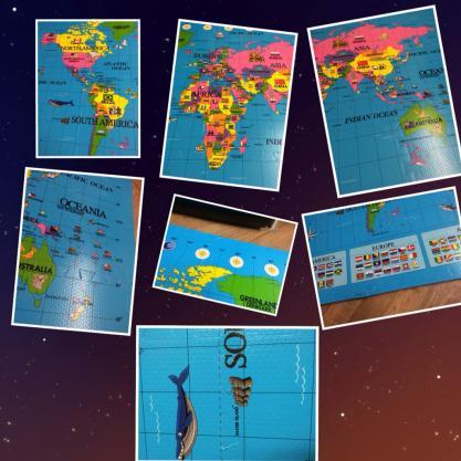 World map puzzle playmat