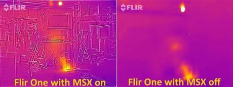 Flir One MSX on and off