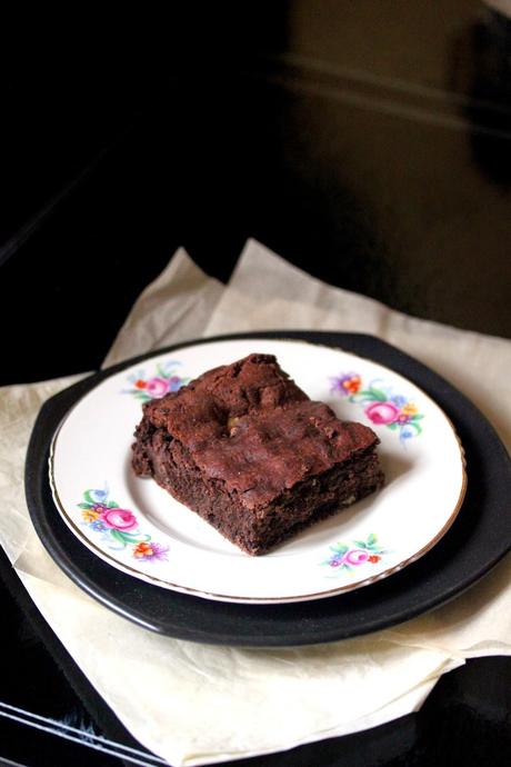 Walnut Brownies with So Delicious Mint Marble Fudge Ice Cream