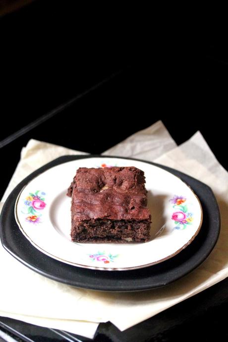 Walnut Brownies with So Delicious Mint Marble Fudge Ice Cream