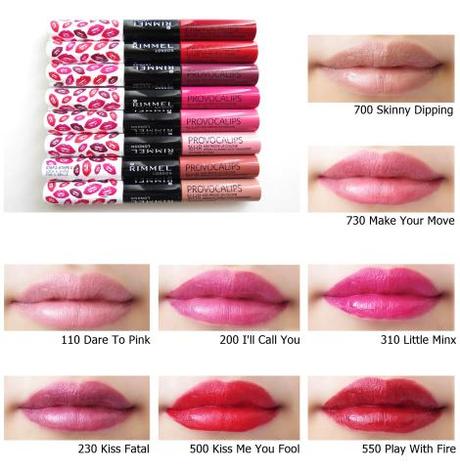 rimmel london provocalips 16 hr kiss proof lip color swatches