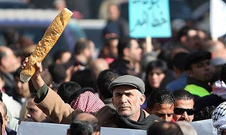 Jordanians protest over food prices in 2011. Source: The Guardian.