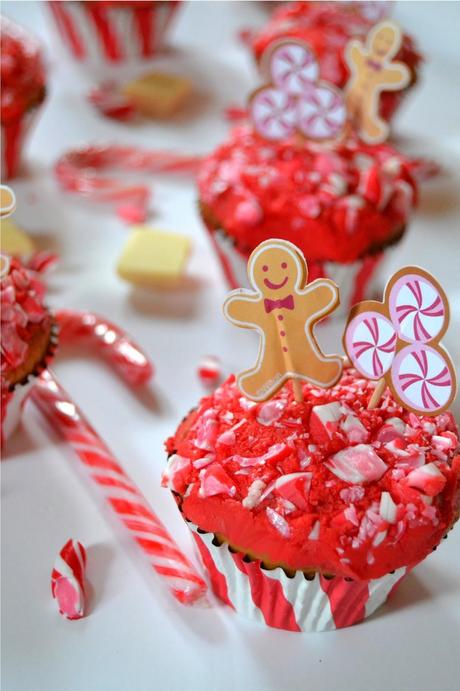 White Chocolate Cupcakes with Salted Peppermint Frosting