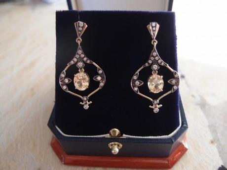 Antique-inspired sapphire and diamond earrings - Image by canuk-gal