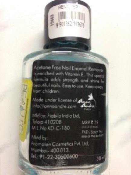 Anna Andre Acetone Free Nail Enamel Remover With Vitamin E Review