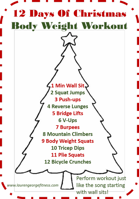 Happy Healthy Holidays Challenge - Week 5 Workouts