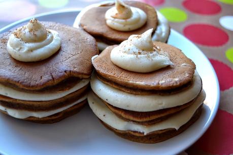 Gingerbread Flavour Pancakes with and Eggnog flavor cream cheese