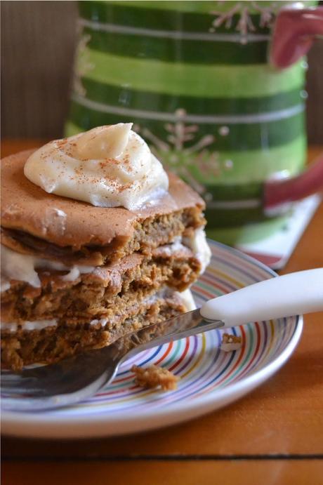 Gingerbread Flavour Pancakes with and Eggnog flavor cream cheese