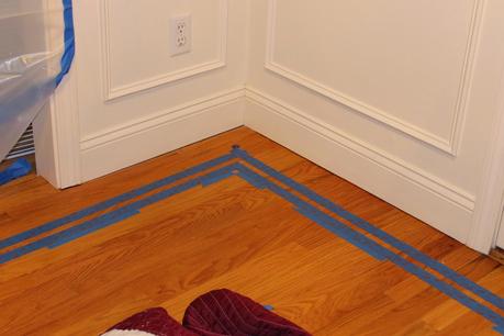 Painted Faux Inlay Floor Border with Printable Template