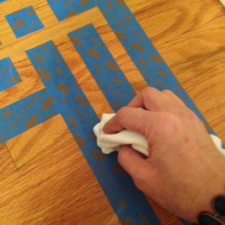 Painted Faux Inlay Floor Border with Printable Template