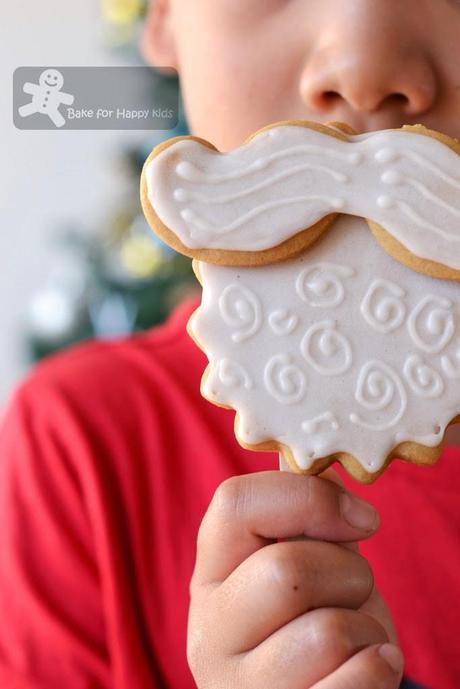 Santa mustache and beard cookies