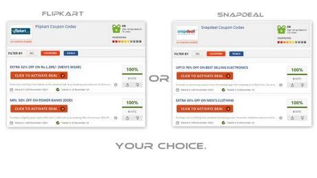 Buying from Flipkart or Snapdeal? Get your free coupons here.