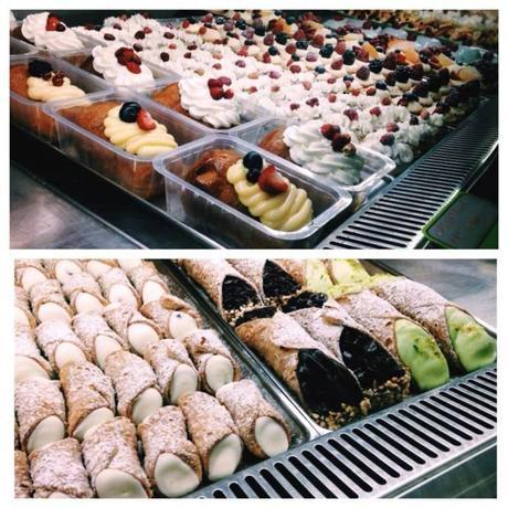 Cornettos and cannellis at a Sicilian pastry shop