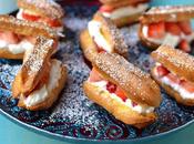 Mini Éclairs with Strawberries Cream