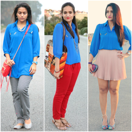 Three Ways To Style A Blue Tunic, Tanvii.com