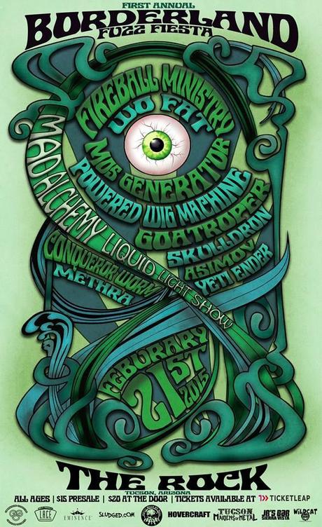 BORDERLAND FUZZ FIESTA: Tucson, Arizona's First Annual Riff Party Reveals 2015 Lineup Including FIREBALL MINISTRY, WO FAT, MOS GENERATOR & More
