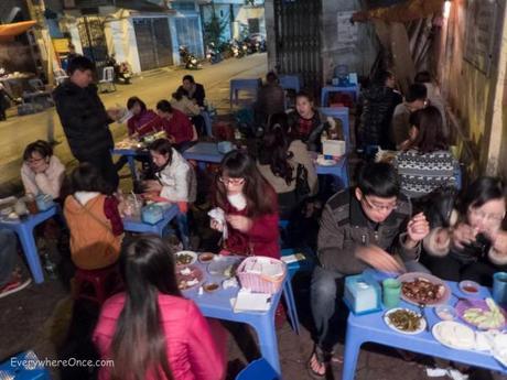Where to Eat in Hanoi Typical sidewalk restaurant in Hanoi