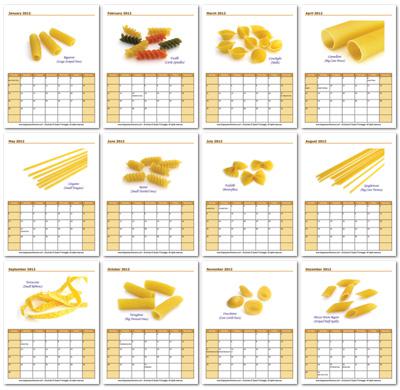 Pasta Calendar 2012