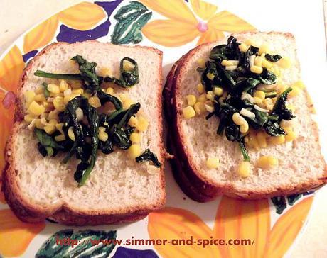 Spinach Corn Sandwich