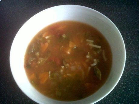 Minestrone soup – about 20p a portion