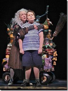 Pippa Pearthree (Grandma) and Patrick D. Kennedy (Pugsley) in THE ADDAMS FAMILY. (Photo by Jeremy Daniel)