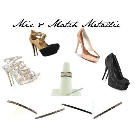 mix and match metallic: Tuesday Shoesday