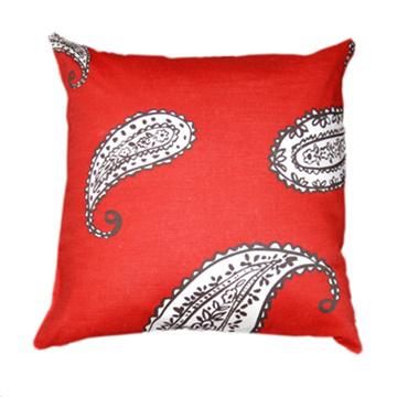 paisley pillow in red
