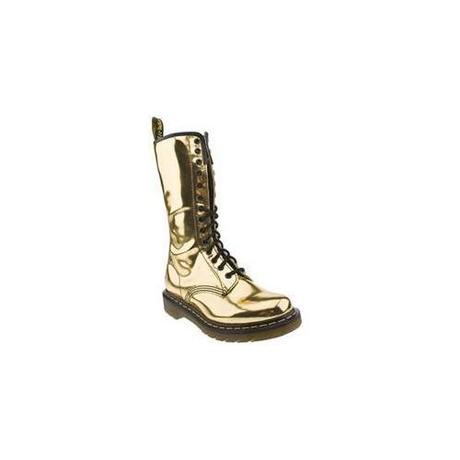 Dr Martens Female 14 Eye Zip Metallic Boot Leather Upper Casual in…   (clipped to polyvore.com)