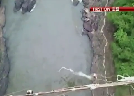 Australian tourist survives horrifying bungee plunge into croc-infested waters