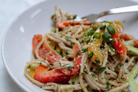 Food: Cold Sesame Tahini Pasta.