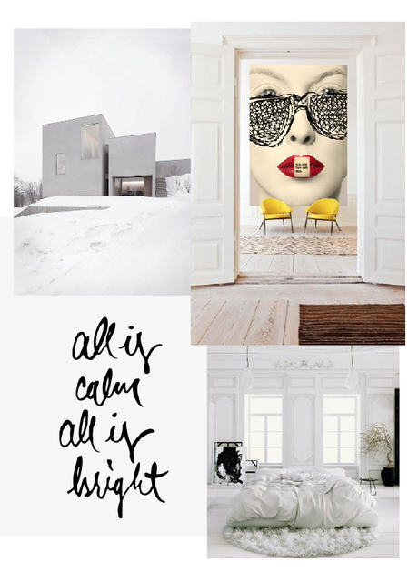 Lots of white with touches of bright colors... Modern and personal