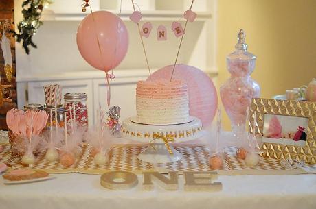 Pink and gold first birthday.