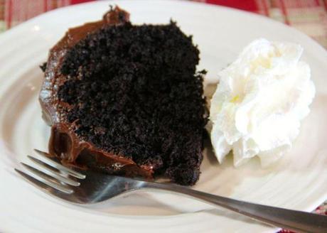 chocolate cake with whipped cream