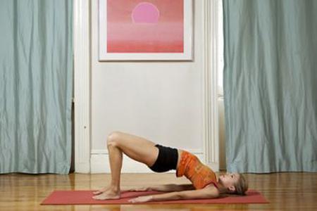 Bridge Pose--Stretches front of body; strengthens hamstrings, glutes