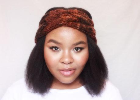 natural makeup for dark skinn, chunky knit headband, chunky earwarmer