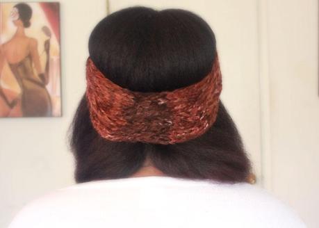 natural hair blow out, chunky knit headband