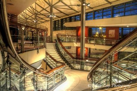 Toronto Performing Arts Centre, lobby, interior, Art Deco, North York, North Toronto, Theatre, upper lobby, staircase