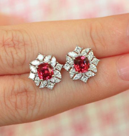 Spinel and diamond earrings - Image by OTL