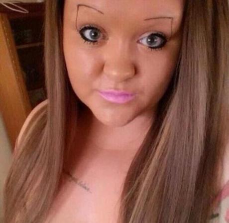 May be she has shaped her brows to go with her unconventional Halloween costume idea.
